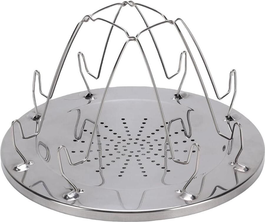 Kampvuur Broodrooster Camping Broodrek Buiten Koken Opvouwbaar RVS 4 Sneetjes Zilver