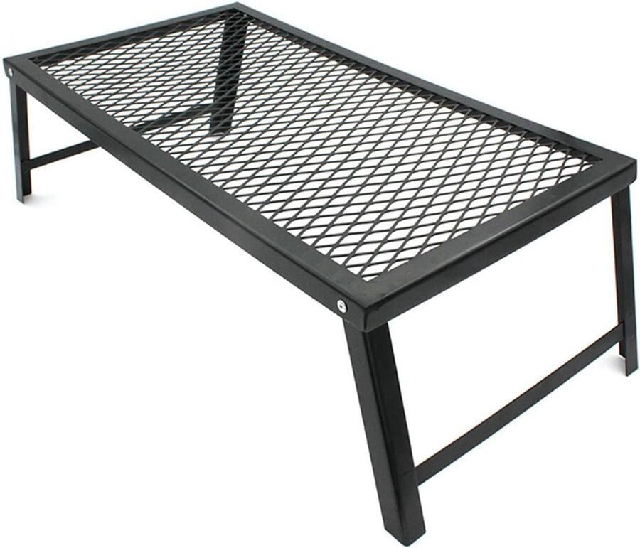 Kampvuur Grill Buiten Grill Open Vuur Koken Compact Opvouwbaar 55x30 cm Zwart