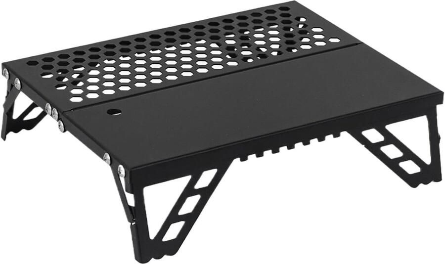 Opvouwbare Grill Kampvuur Rooster Buiten Koken Compact Aluminium 26 cm Uitgevouwen Zwart