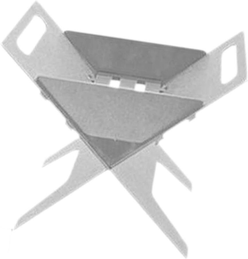 Kampvuur Grill Kampeeroven Buiten Outdoor Koken Titaniumlegering 53 cm x 55 cm Zilverkleurig
