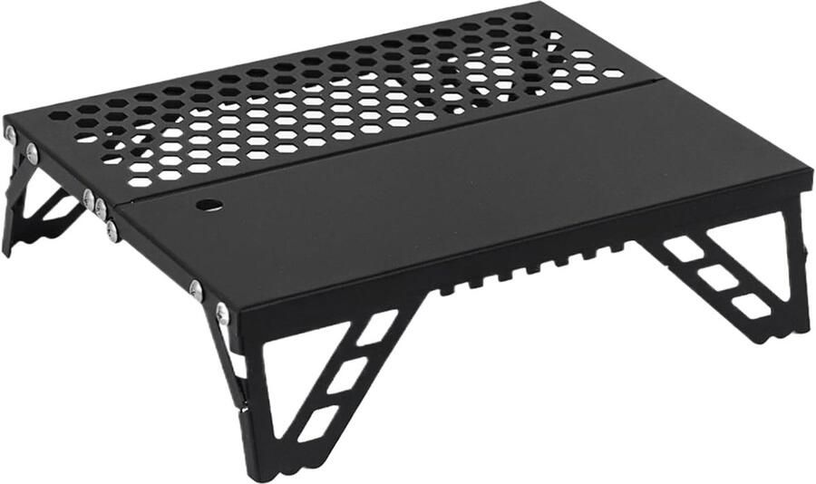 Kampvuur Grill Opvouwbaar Rooster Buiten Koken Hittebestendig Aluminium 26x20x7 cm Zwart