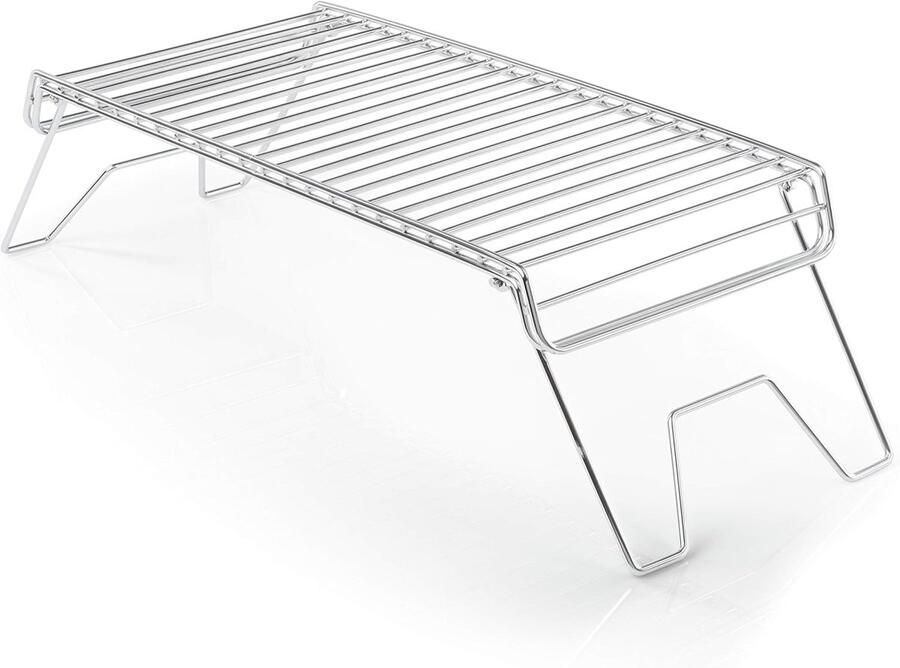 Kampvuur Grill Opvouwbare Grill Buiten Koken Roestvrij Staal 45 x 21 cm Zilver