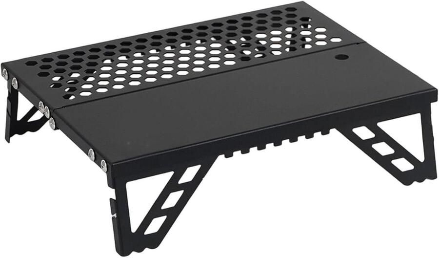 Kampvuur Grillrooster Compact Grillrek Buiten Koken Gereedschapsloos Monteren 26x20 cm Aluminiumkleur