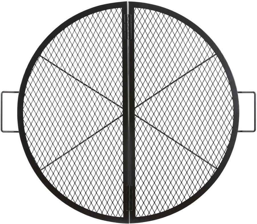 Kampvuur Grillrooster Opvouwbaar Kookrooster Buiten Koken Heavy Duty Staal 86 cm Zwart