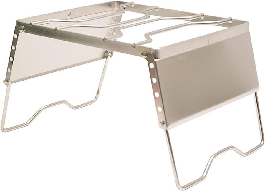 Kampvuurgrill Buitenkeuken Grill Outdoor Koken In Hoogte Verstelbaar 28 x 27 x 3 cm Zilver