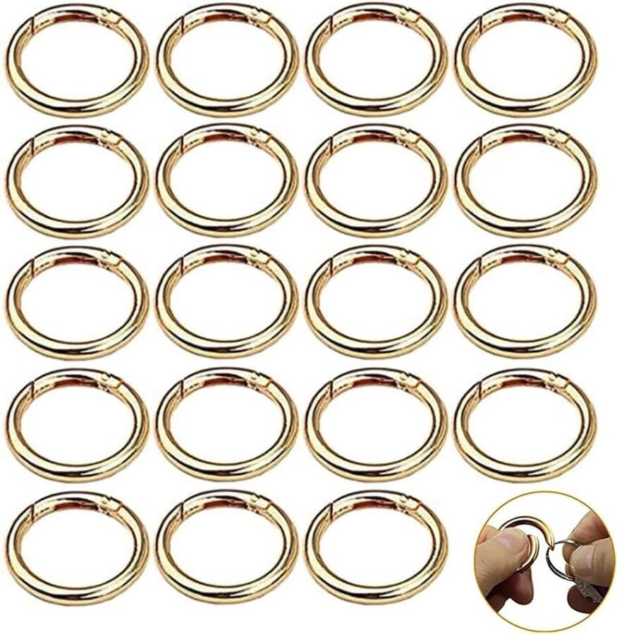Karabijnhaken 33 mm goud ronde zinklegering snap-haken karabijnringen snap-springringen karabijnhaken voor knutselwerk en tas-accessoires sleutelring gesp