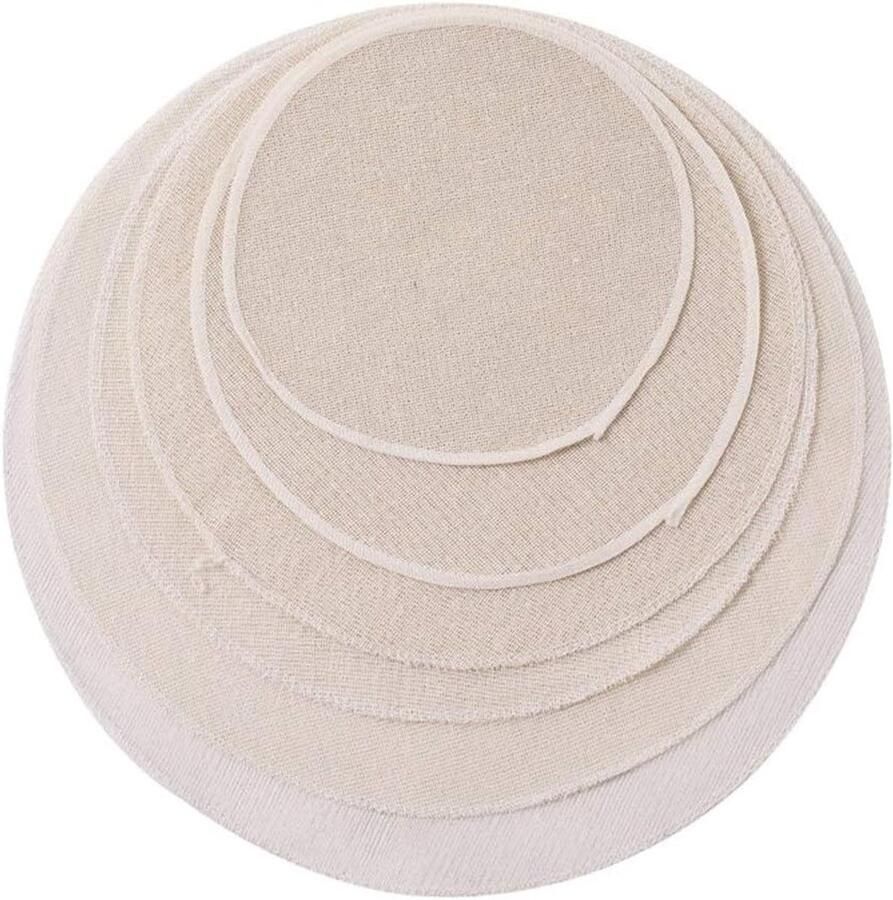 Katoen Stoomdoek Rond Rooster Kleed Voedsel Stomen Goede Luchtdoorlaatbaarheid 32cm Diameter Natuurlijk Wit