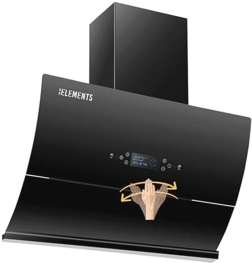 KB ELEMENTS Afzuigkap 60 cm convectie afvoerlucht afzuigkap met 650 m³ h sterke zuigkracht touch-gebarenbediening zelfreinigende functie multifunctioneel touch-display afvoerlucht