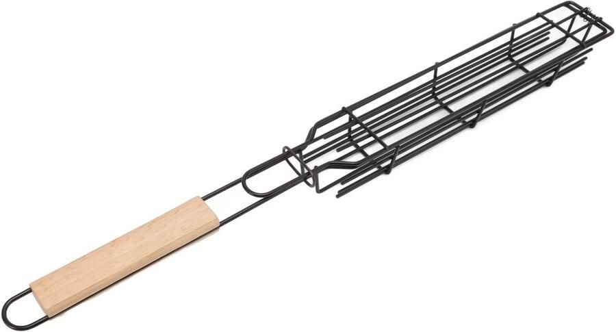 Kebab Grillmand Ijzeren Grillmand Buiten Koken Afsluitbaar Ontwerp 49 x 5 x 4 cm Originele Kleur