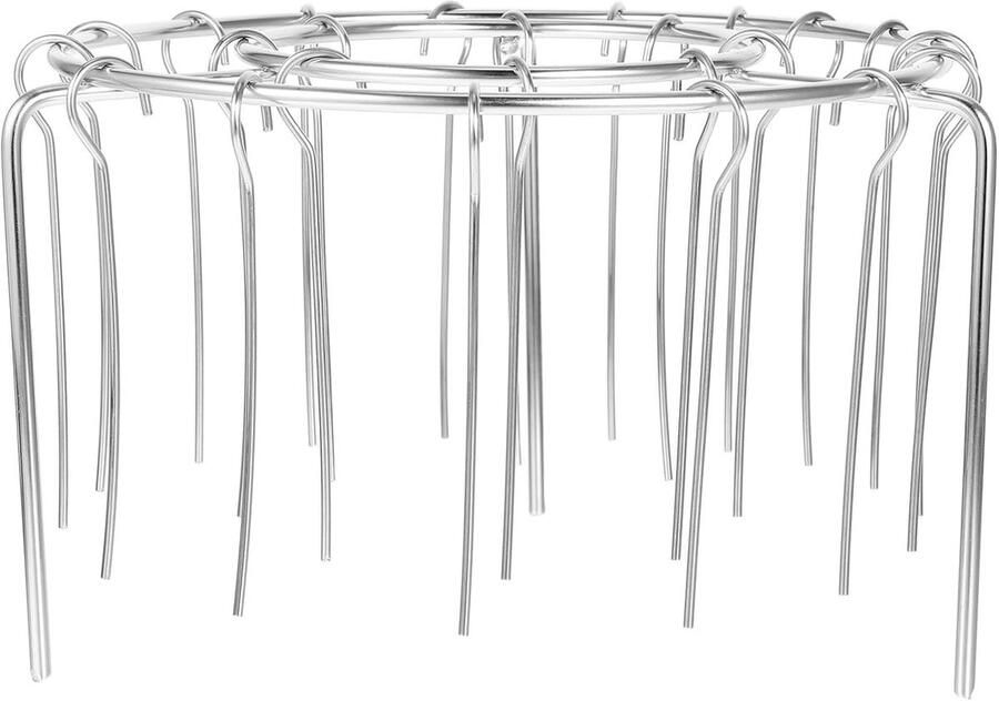 Kebabspiesjes met Rek Grillspiesen Houder Gelijkmatig Grillen Roestvrij Staal 15.5 x 15.5 cm Zilver