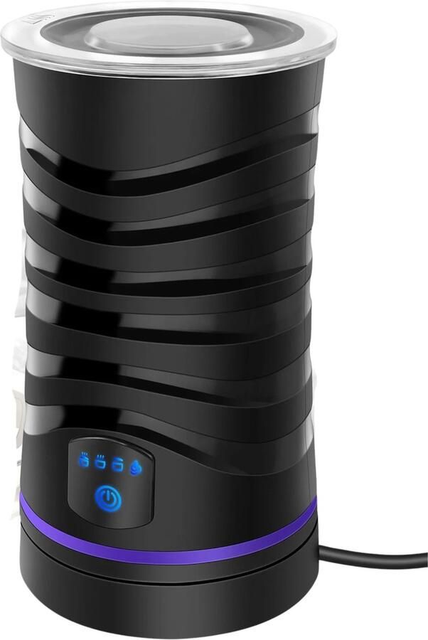 Kelseek Melkopschuimer Elektrisch Warm en koud Melkverwarmer Koffie accessoires 4 snelheden 1500 W 600 ml Zwart