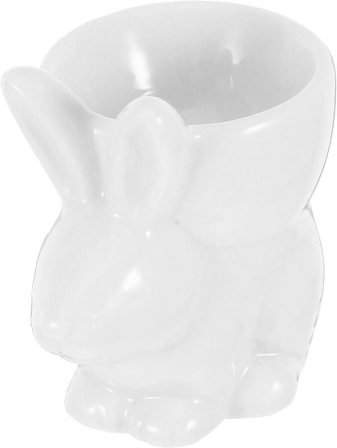 Keramiek Ei Cup Konijn Houder Ontbijt Presentatie Charmant Design 7.2 x 6.8 x 5.1 cm Wit