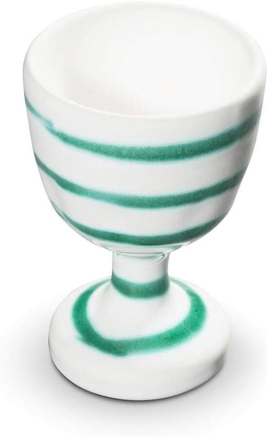 Keramiek Eierdopje Eierhouder Ontbijt Tafel Met de hand gemaakt 4.8 cm diameter Groen gevlamd