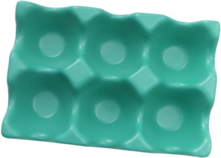 Keramiek Eierhouder Eierrek Eierplateau Keuken Organiseren Voor 6 Eieren 14.5x9.5x3 cm Groen