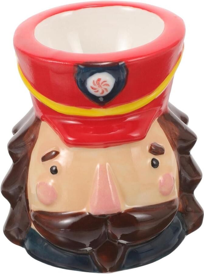 Keramiek Eierhouder Eierrekje Eierplateau Ontbijt Serveren Uniek Ontwerp 7.5x7x7 cm Kleurrijk