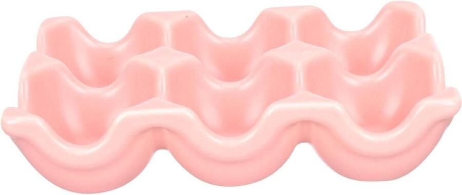 Keramiek Eierhouder Eierrekje Koelkast Keuken Organisatie Beschermt Eieren 14.5 x 9.5 cm Roze