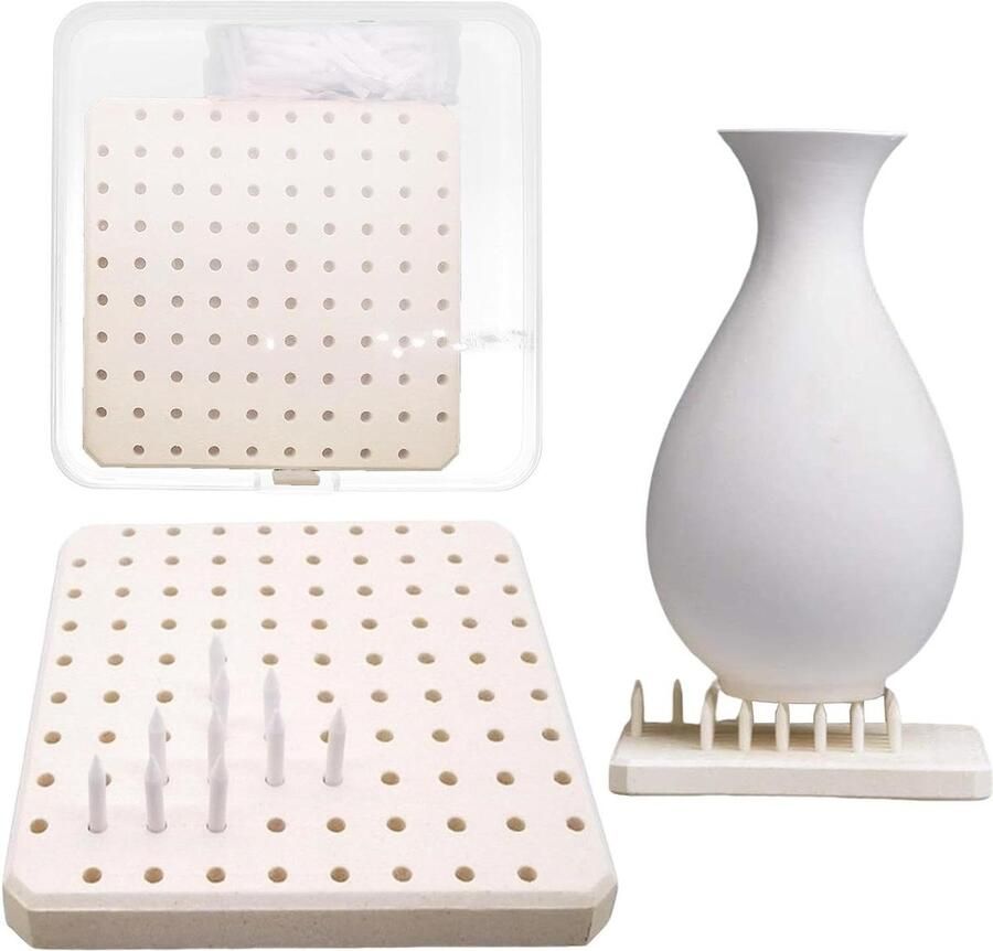 Keramiek Vuurmat Oven Ondersteuning Aardewerk Bakken Hittebestendig Keramiek 10x10cm 60 Nagels Standaard