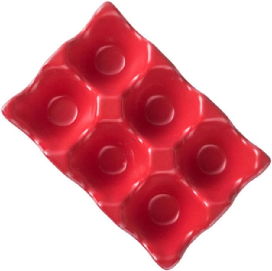 Keramisch Eierrekje Eierhouder Koelkast Eieren Opbergen Voor 6 Eieren 145x95x3 cm Rood