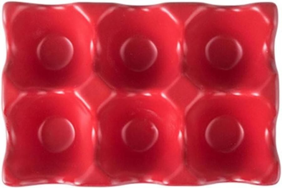 Keramisch Eierrooster Eierhouder Eierdopje Keuken Organiseren Gepolijst Oppervlak 10x20x3 cm Rood