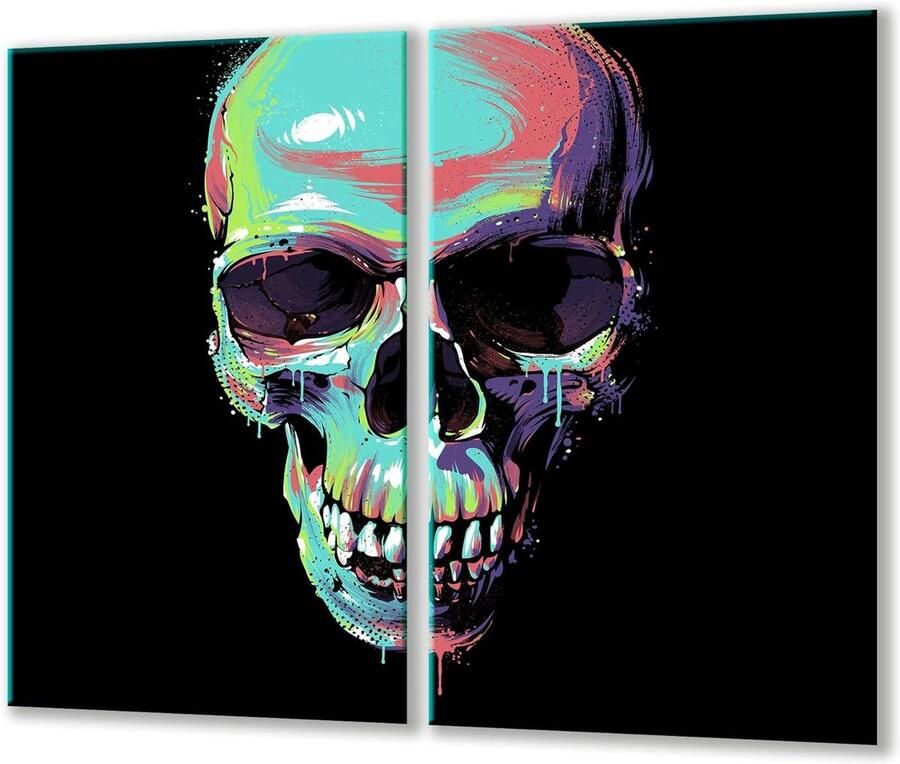Keramische Afdekplaten Kookplaat Beschermers Keuken Werkruimte Gehard Glas 2x 30x52 cm Zwart