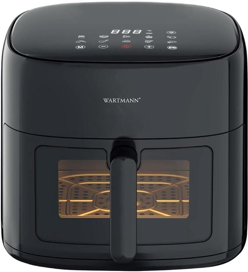 Keramische Airfryer Zwart 6 Liter Olievrije Heteluchtfriteuse met Digitale Bediening Voor Gezinnen