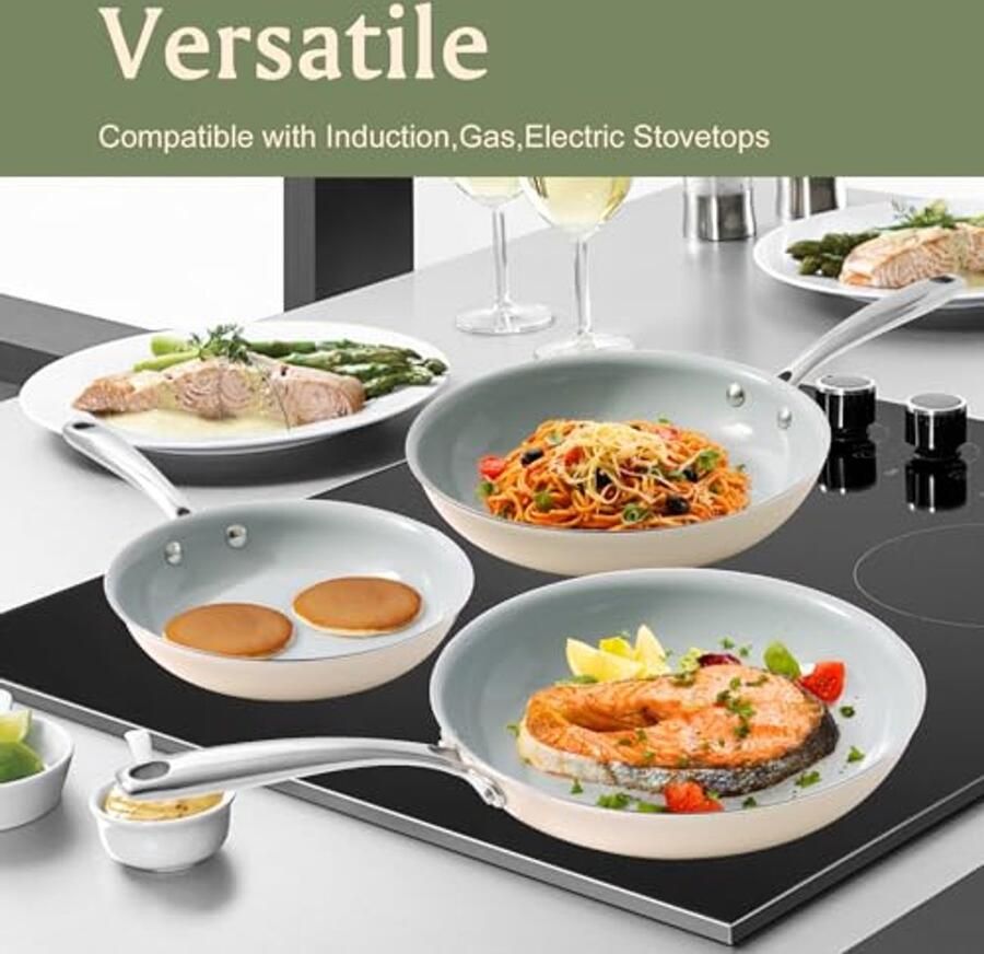 Keramische Antiaanbak Pan 20 cm Veelzijdige Braadpan voor Inductie en Gas