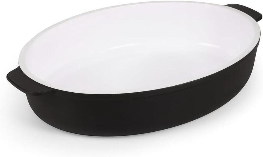 Keramische Bakplaat Ovenplaat Bakvorm Gelijkmatig Bakken Revolutionaire Coating 35 x 24 cm Zwart