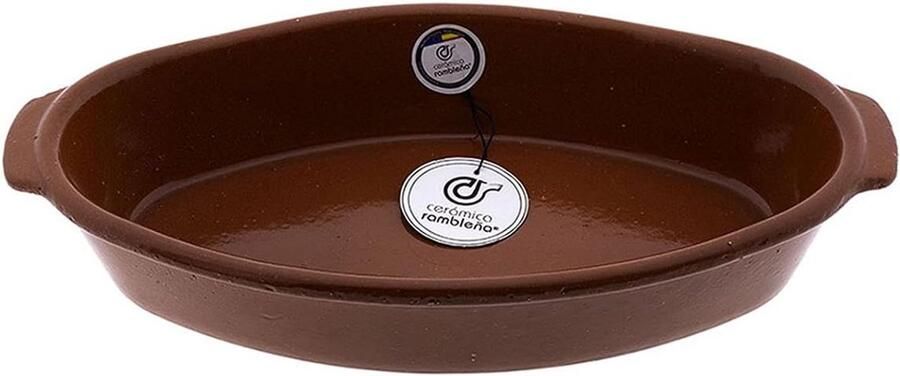 Keramische Bakplaat Ovenplaat Stoofpan Oven Gebruik Vuurvaste Klei 33 x 18 cm Blauw Geel