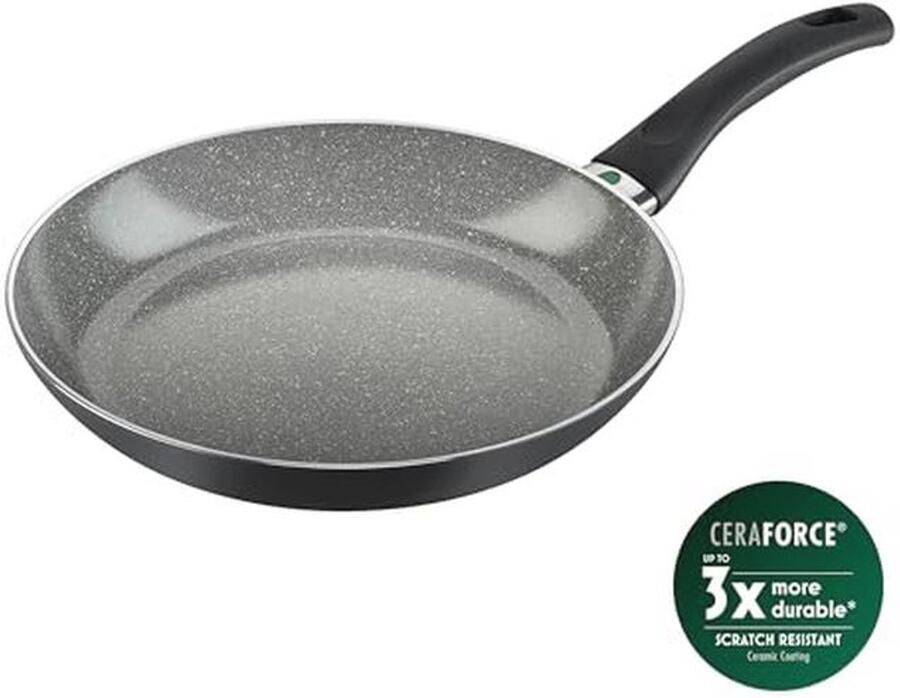 Keramische braadpan 28 cm van aluminium met krasbestendige coating en Thermopoint warmte-indicator geschikt voor inductie