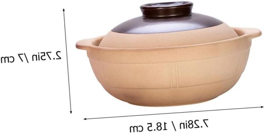 Keramische Braadpan Aardewerk Kom Gezond Koken Goede Warmtegeleiding 185 cm One Color