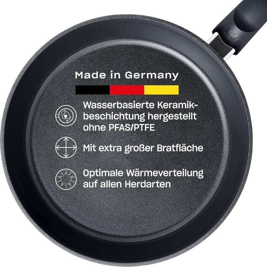Keramische Braadpan Koekenpan Inductie Voorzichtig Bakken Gemaakt van Gerecycled Aluminium 28 cm Diameter Zwart