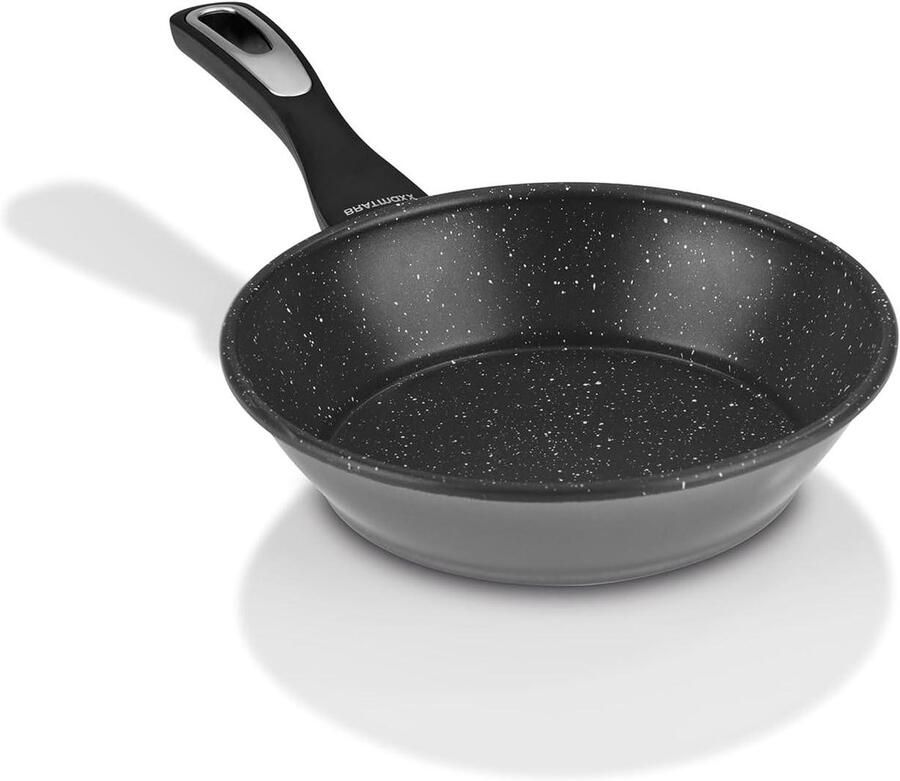 Keramische braadpan Koolstofstalen pan Vetarm koken Dubbele anti-aanbaklaag 20 cm Antraciet