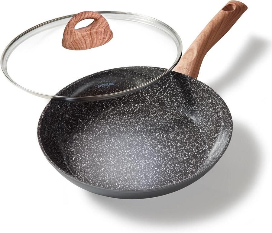 Keramische braadpan met deksel 28 cm antiaanbak voor alle warmtebronnen inclusief inductie