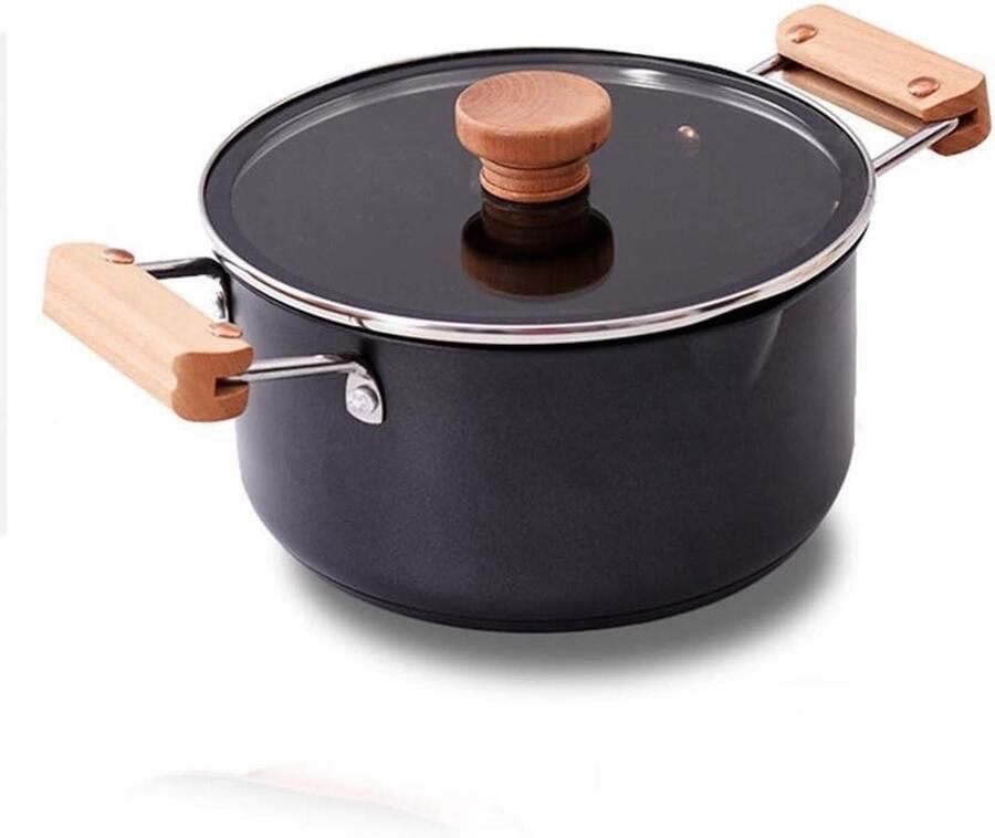 Keramische Braadpan Soeppan Koekenpan Maaltijden Bereiden Nano Keramische Coating 24 CM Zwart