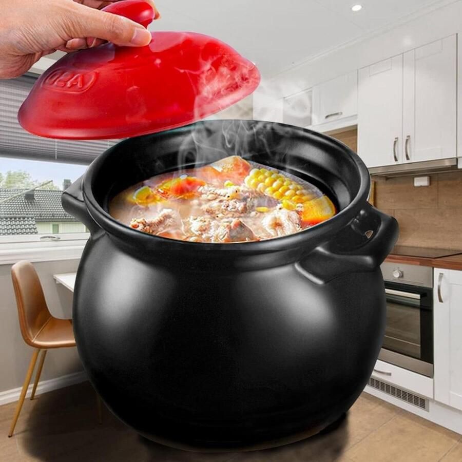 Keramische Braadpan Stoofpan Soeppan Langzaam Koken Gelijkmatige Warmteverdeling 6L Niet gespecificeerd
