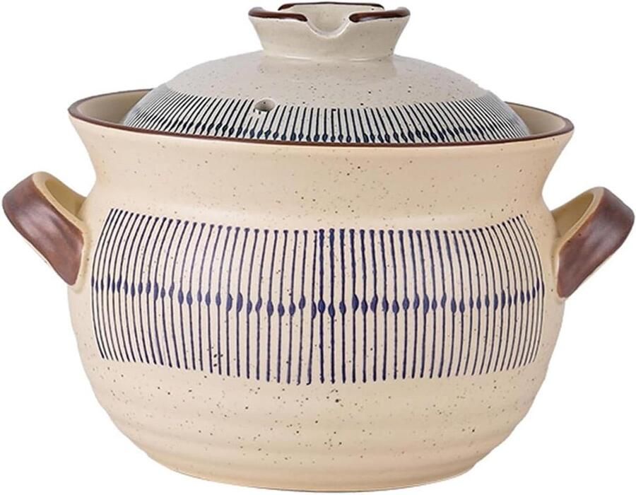 Keramische Braadpan Stoofpot Aardewerk Langzaam Koken Energiebesparend Ontwerp 2.8 Quarts One Color