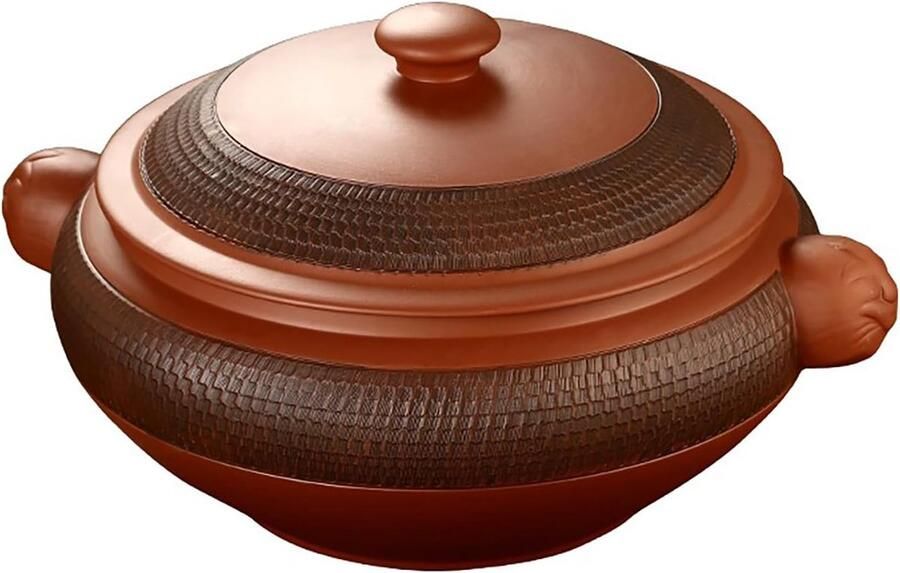 Keramische Braadpan Traditionele Kleipot Gezond Koken Behoudt Originele Smaak Paars