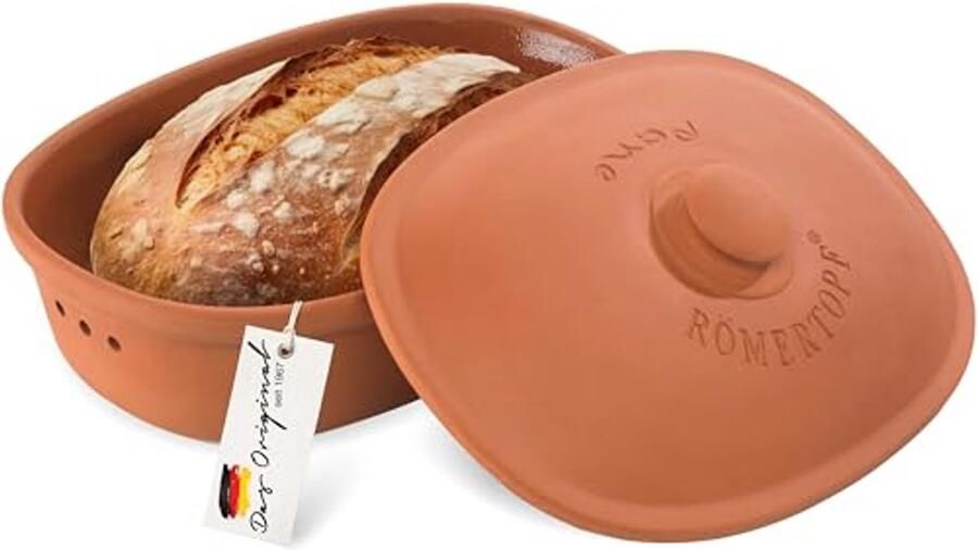 Keramische broodpot voor het behouden van versheid Ideaal voor brood en gebak 30x21cm - Foto 1