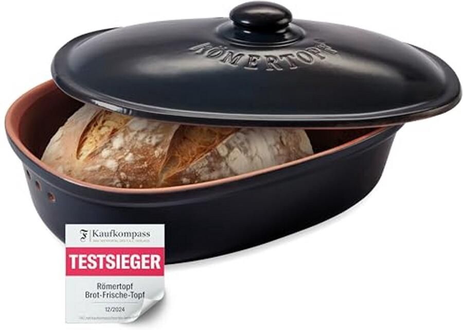 Keramische Broodtrommel 2 3 Liter Ovaal Aardewerk Pot voor Langdurige Versheid van Brood en Broodjes