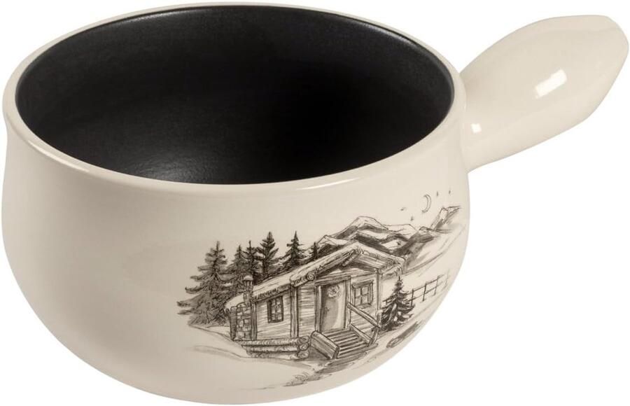 Keramische Caquelon Fondue Pan Gezellige Avonden Handgemaakt Design Ø 20 cm