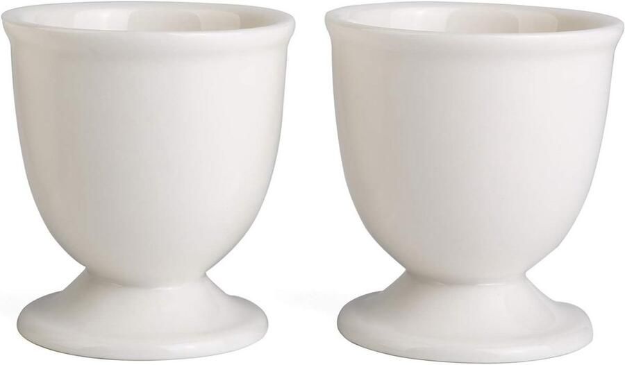 Keramische eierbekers set van 2 ideaal voor zachte en harde gekookte eieren