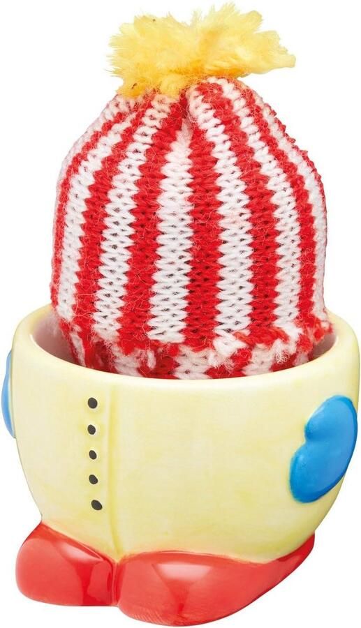 Keramische Eierdop Eierhouder met muts Ontbijt serveren Gebreide eierwarmer 6.5 x 6 x 4 cm Meerkleurig