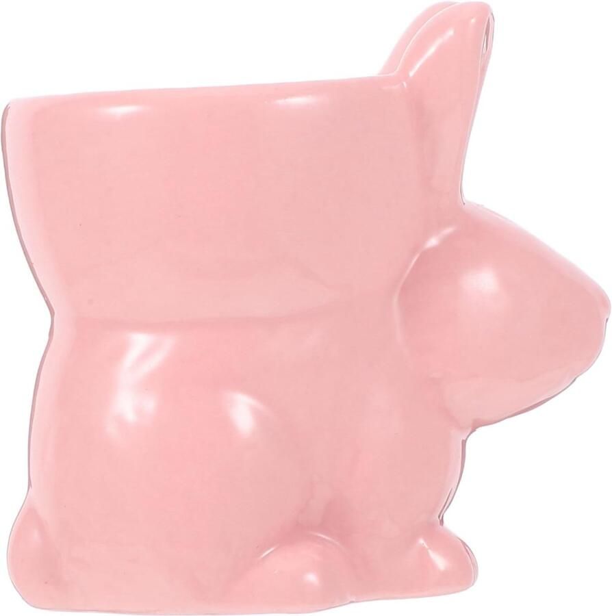 Keramische Eierdop Konijn Houder Ontbijt Decoratie Stijlvol Ontwerp 7.2 cm Lengte Roze
