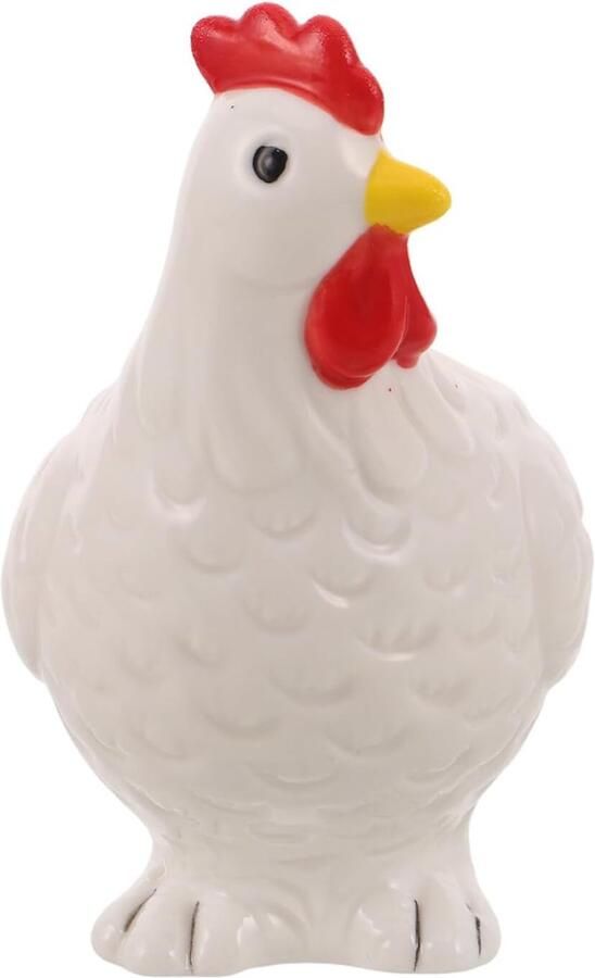 Keramische Eierdop Kuiken Houder Ontbijt Presentatie Speels Cartoonontwerp 11 cm Lengte Wit