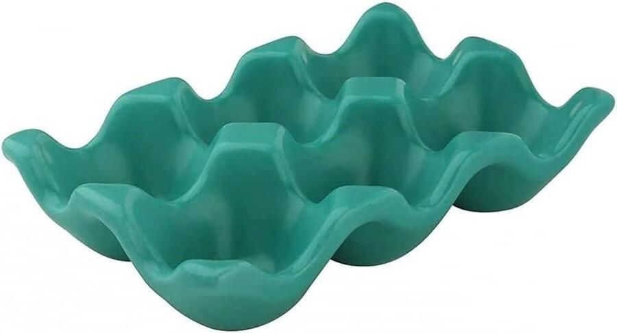 Keramische eierdopjes Eierhouder eierlade Keuken organiseren Stapelbaar ontwerp 145 x 95 x 32 cm Groen