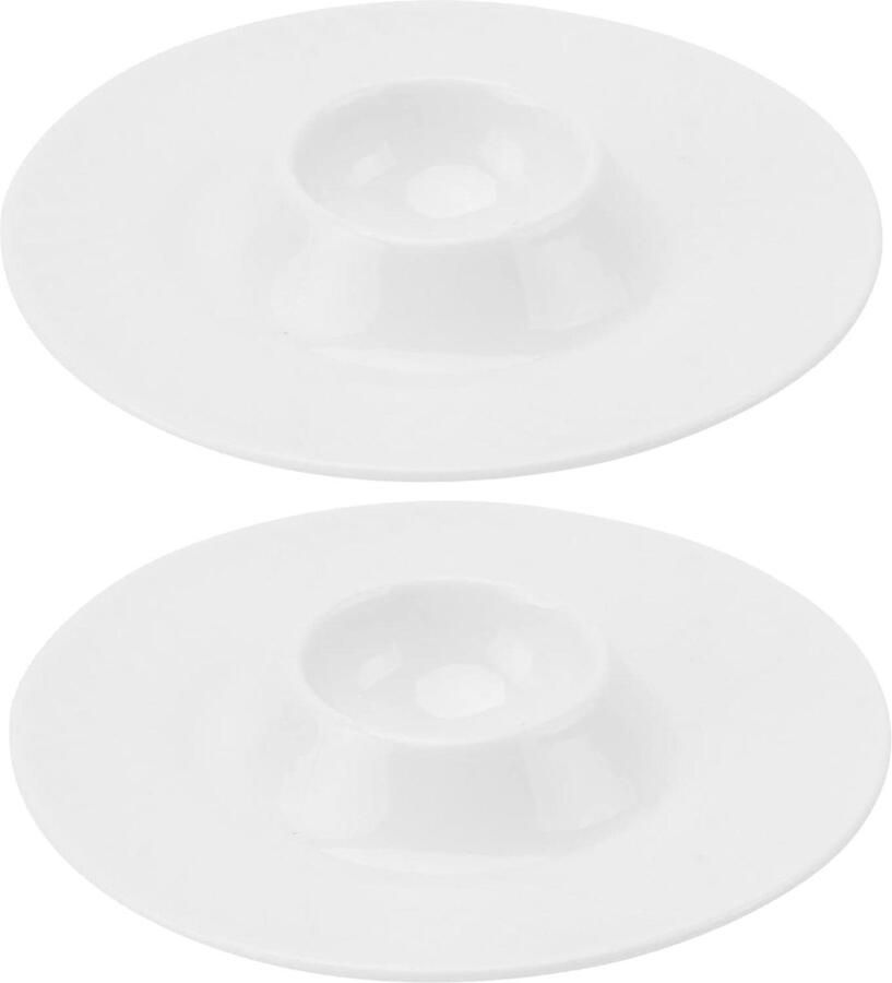 Keramische Eierdopjes Eierhouders Ontbijt Serveren van Eieren Stabiele Stand 10x10x2.5 cm Wit