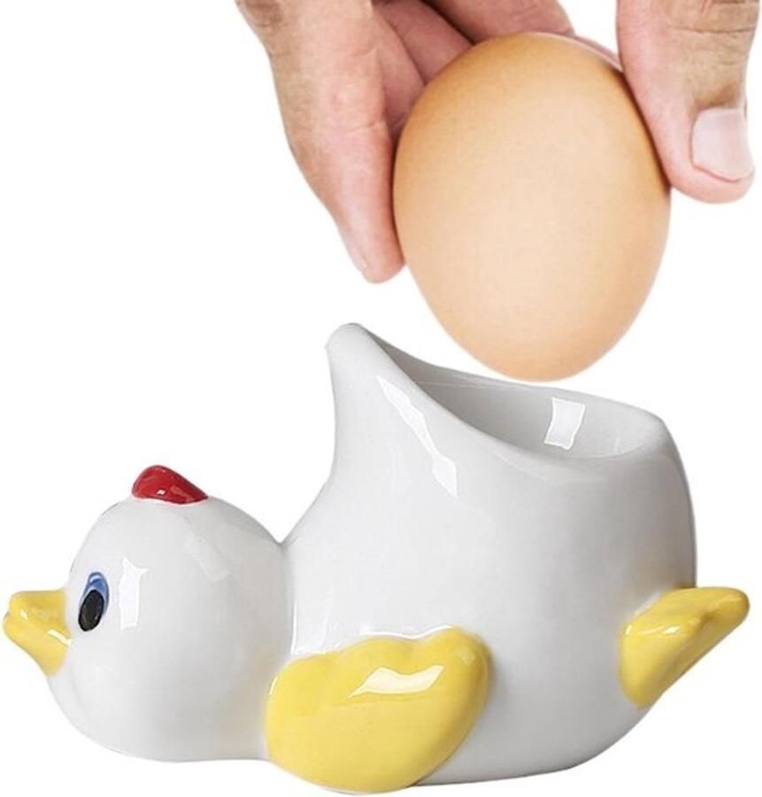 Keramische eierdopjes Kipdesign Voor een sfeervolle ontbijttafel Creatief ontwerp 11 cm Wit