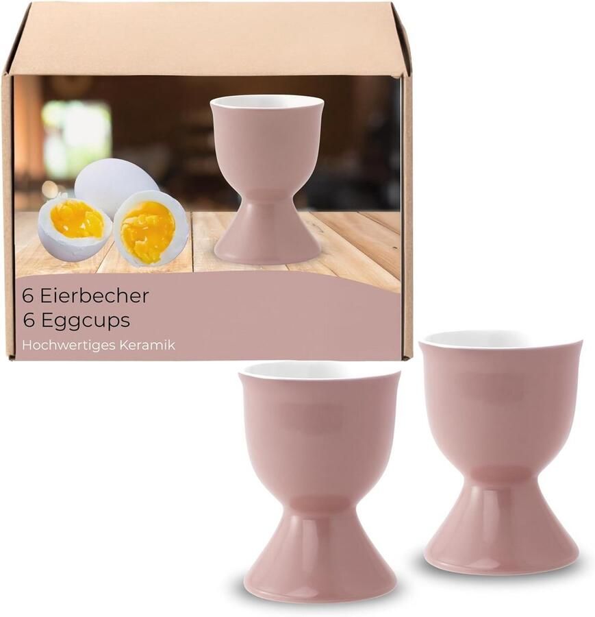 Keramische Eierdopjes Set Eierhouders Set Ontbijt Gebruik Vaatwasmachine Bestendig 5x7 cm Grootte Oudroze