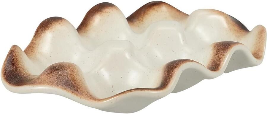 Keramische Eierhouder Eierbakje Eierrekje Eieren Bewaren Duurzaam Ontwerp 18x11x3 cm Wit