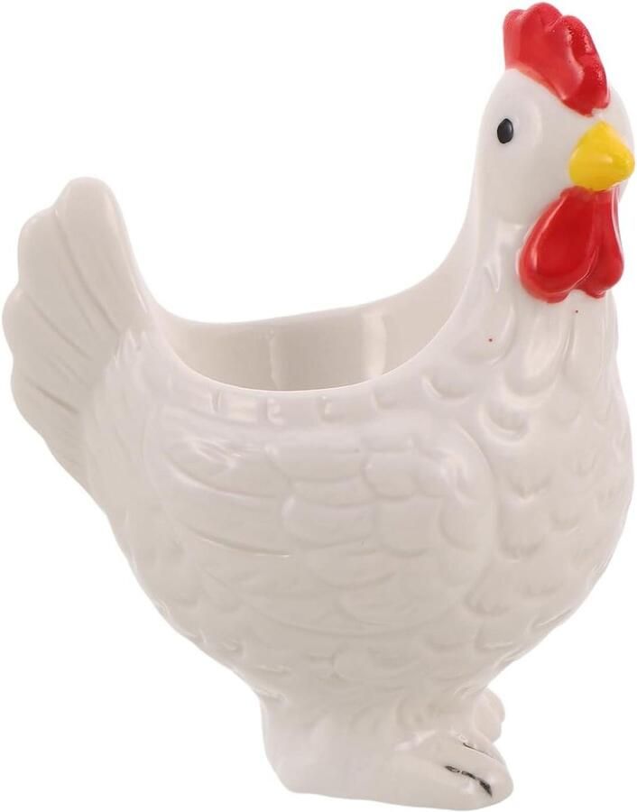 Keramische Eierhouder Eierdopje Kip Ontbijt Presenteren Schattig Kuiken Design 11 cm Wit
